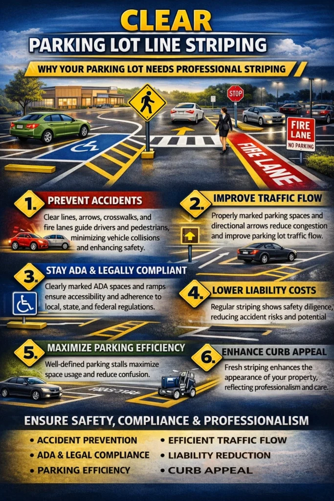 Why Clear Parking Lot Line Striping Is Critical for Safety and Compliance