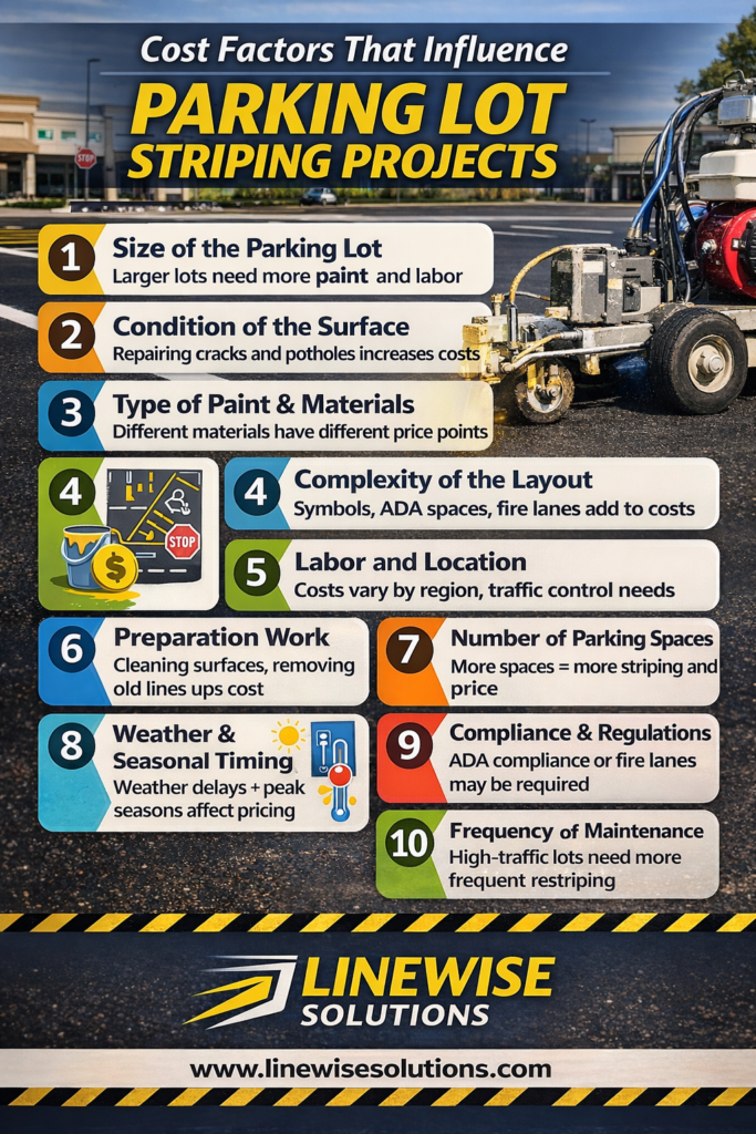 Cost Factors That Influence Parking Lot Striping Projects