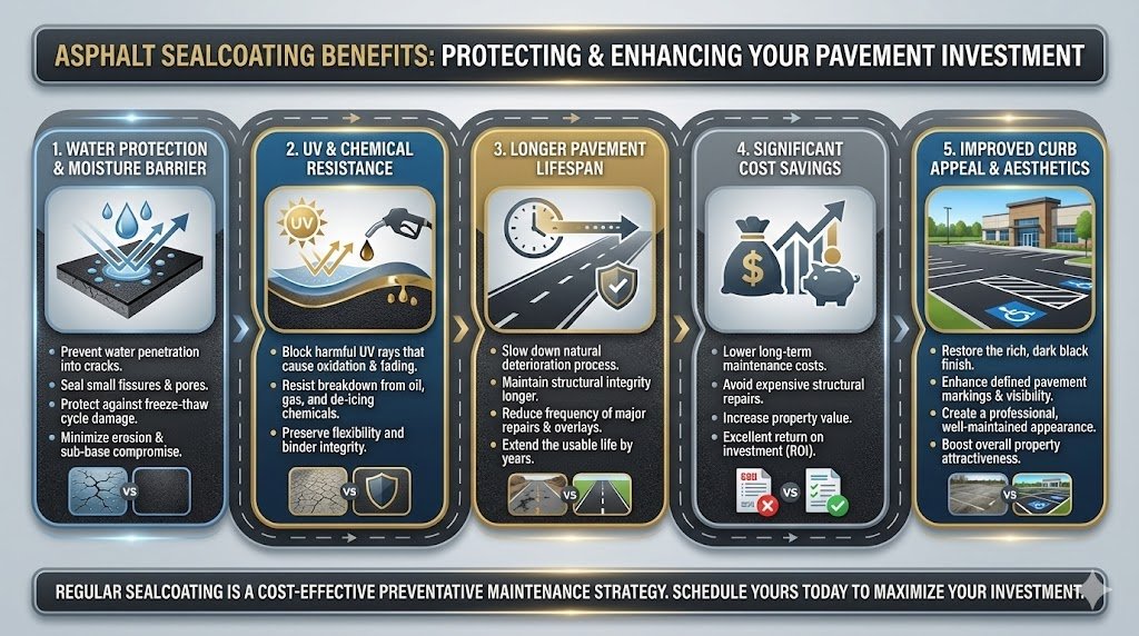 The Benefits of Asphalt Sealcoating for Commercial Properties